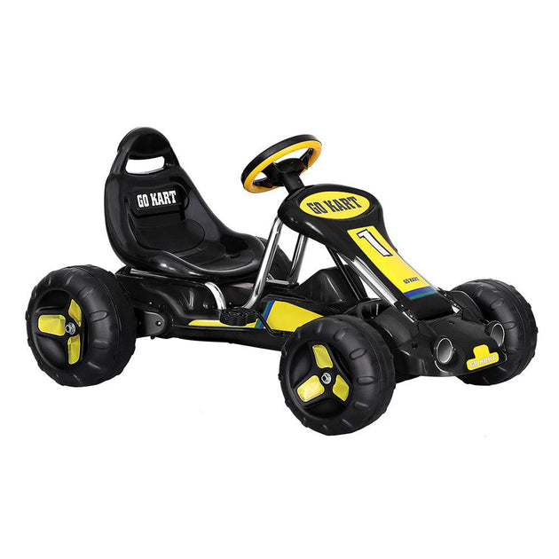 Buy Rigo Kids Pedal Go Kart Ride On Toys Racing Car Plastic Tyre Black | Products On Sale Australia