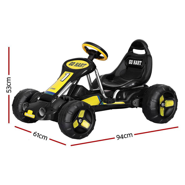 Buy Rigo Kids Pedal Go Kart Ride On Toys Racing Car Plastic Tyre Black | Products On Sale Australia