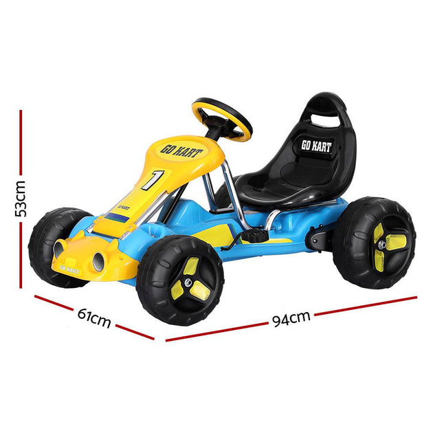 Buy Rigo Kids Pedal Go Kart Ride On Toys Racing Car Plastic Tyre Blue discounted | Products On Sale Australia