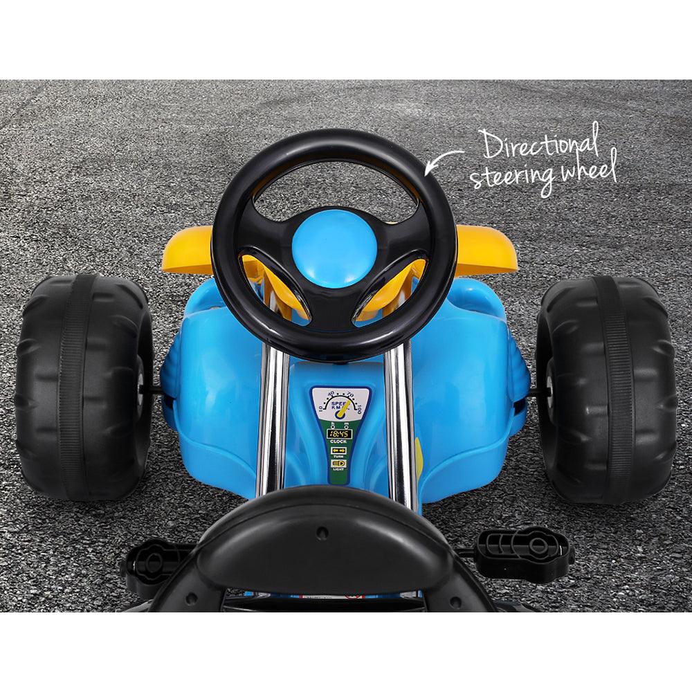 Buy Rigo Kids Pedal Go Kart Ride On Toys Racing Car Plastic Tyre Blue discounted | Products On Sale Australia