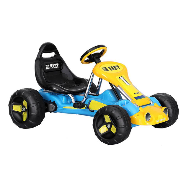Buy Rigo Kids Pedal Go Kart Ride On Toys Racing Car Plastic Tyre Blue | Products On Sale Australia