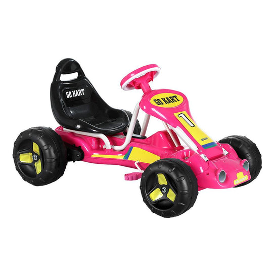 Buy Rigo Kids Pedal Go Kart Ride On Toys Racing Car Plastic Tyre Pink discounted | Products On Sale Australia