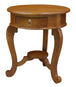 Buy Round Cabriole Leg 1 Drawer Lamp Table (Light Pecan) discounted | Products On Sale Australia