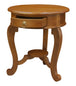 Buy Round Cabriole Leg 1 Drawer Lamp Table (Light Pecan) discounted | Products On Sale Australia