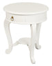 Buy Round Cabriole Leg 1 Drawer Lamp Table (White) discounted | Products On Sale Australia