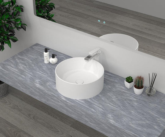 Buy Round Cast stone - Solid Surface Basin 450mm discounted | Products On Sale Australia