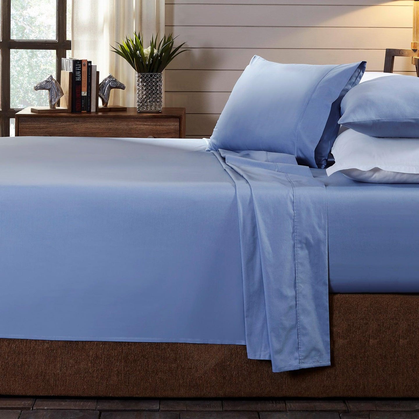 Buy Royal Comfort 250TC Organic 100% Cotton Sheet Set 4 Piece Luxury Hotel Style - King - Indigo discounted | Products On Sale Australia