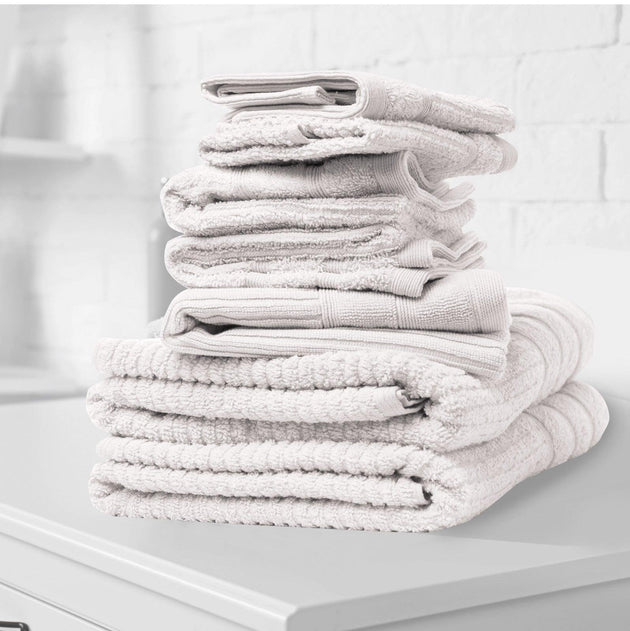 Buy Royal Comfort Eden Egyptian Cotton 600GSM 8 Piece Luxury Bath Towels Set - White discounted | Products On Sale Australia