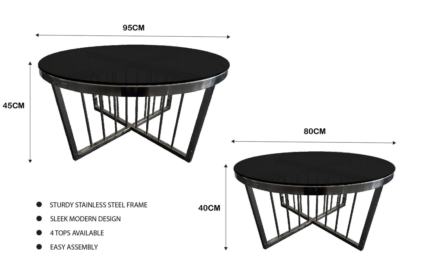 Buy Salina Coffee Table 80cm Black Base - Black Glass discounted | Products On Sale Australia