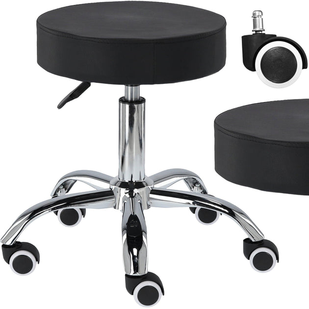 Buy Salon Stool - Adjustable Swivel Round Chair - Pedicure Beauty Hairdressing discounted | Products On Sale Australia