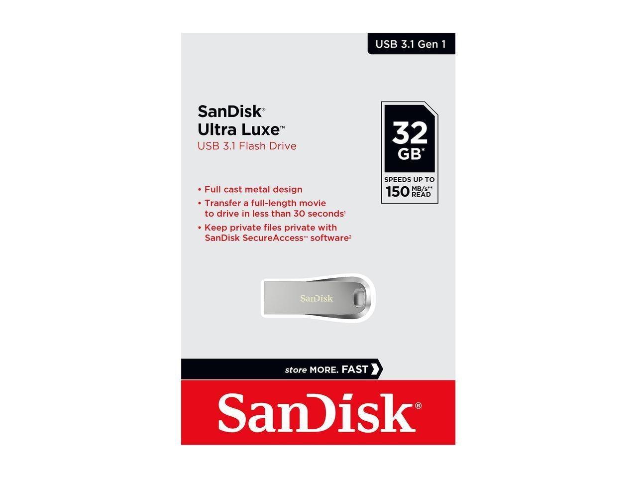 Buy SANDISK SDCZ74-032G-G46 32G ULTRA LUXE PEN DRIVE 150MB USB 3.0 METAL discounted | Products On Sale Australia