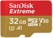 Buy SANDISK SDSQXAF-032G-GN6MN 32GB MICRO SDHC EXTREME A1 V30, UHS-I/ U3, 100MB/s ,NO SD ADAPTER discounted | Products On Sale Australia