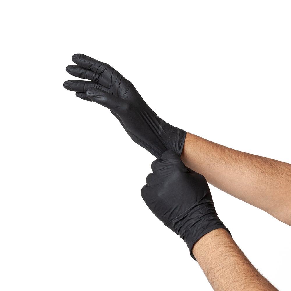 Buy Saniflex Light Industrial Black Nitrile Gloves 100 Pack - Large discounted | Products On Sale Australia