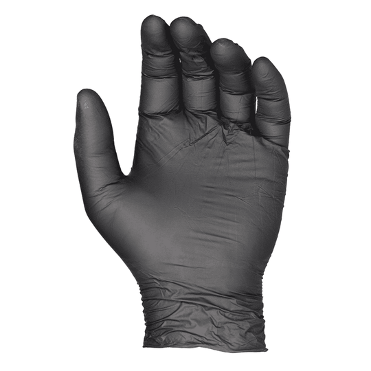 Buy Saniflex Light Industrial Black Nitrile Gloves 100 Pack - Medium discounted | Products On Sale Australia