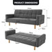 Buy Sarantino 3-Seater Fabric Sofa Bed Futon - Dark Grey discounted | Products On Sale Australia