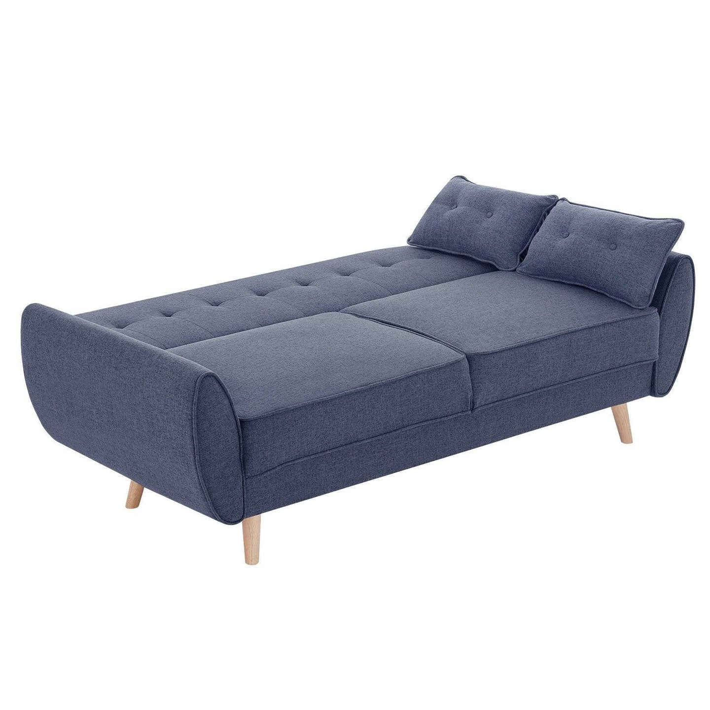 Buy Sarantino 3 Seater Modular Linen Fabric Sofa Bed Couch Futon Suite - Dark Grey discounted | Products On Sale Australia