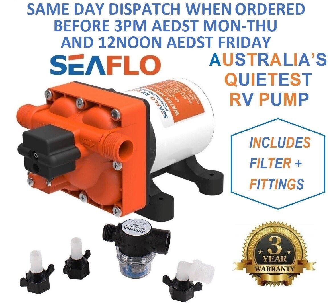 Buy Seaflo 55PSI Pressure 12V Water Pump 11.3LPM For Caravan RV Boat Camper Trailer discounted | Products On Sale Australia