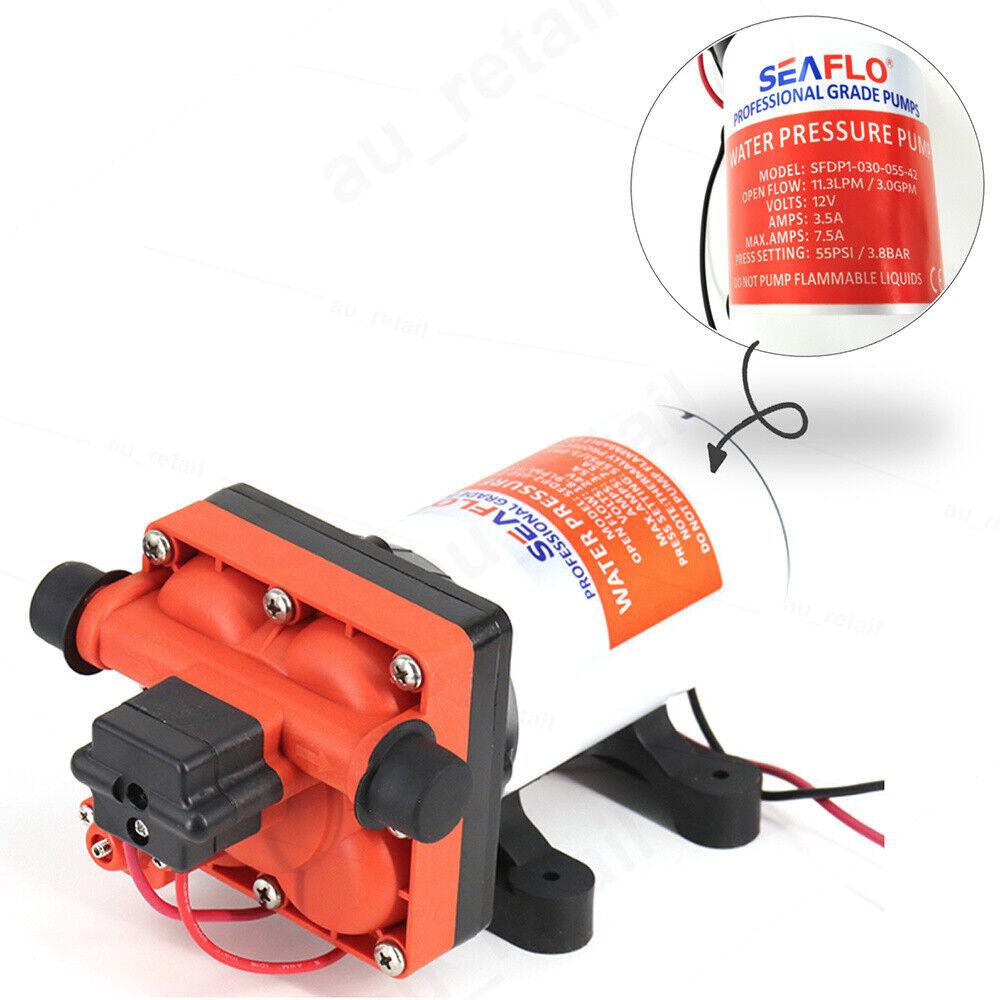 Buy Seaflo 55PSI Pressure 12V Water Pump 11.3LPM For Caravan RV Boat Camper Trailer discounted | Products On Sale Australia