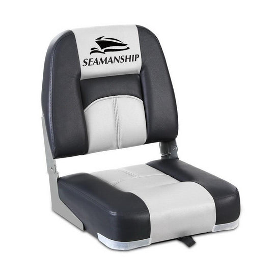 Buy Seamanship 2X Folding Boat Seats Marine Seat Swivel Low Back 10cm Padding Grey discounted | Products On Sale Australia