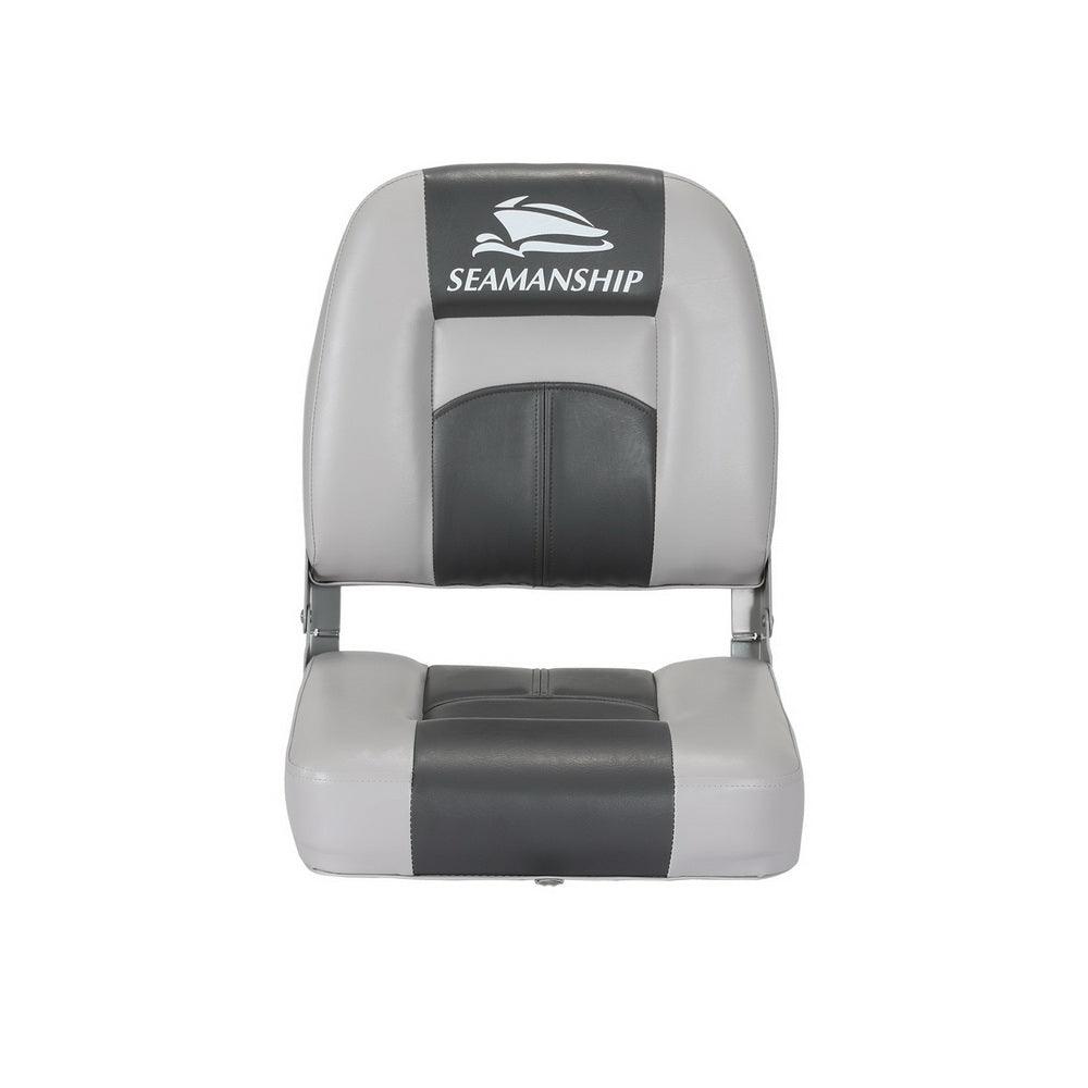 Buy Seamanship 2X Folding Boat Seats Marine Swivel Low Back 10cm Padding Charcoal discounted | Products On Sale Australia