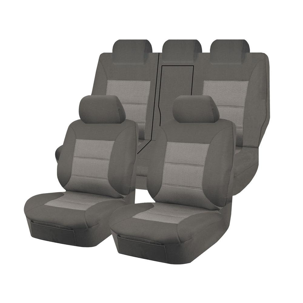 Buy Seat Covers for MITSUBISHI OUTLANDER ZJ.ZK, ZL SERIES 11/2012 - 07/2021 4X4 SUV/WAGON 5 SEATERS FR GREY PREMIUM discounted | Products On Sale Australia