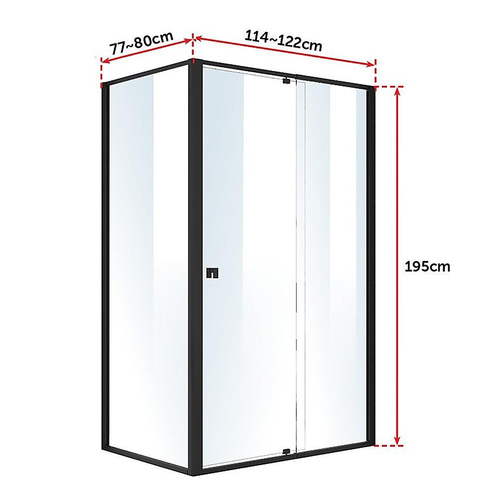 Buy Semi Frameless Shower Screen (114~122)x 195cm & (77~80)x 195cm Side AS/NZS Glass discounted | Products On Sale Australia