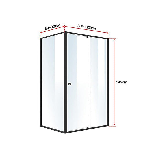 Buy Semi Frameless Shower Screen (114~122)x 195cm & (89~92)x 195cm Side AS/NZS Glass discounted | Products On Sale Australia