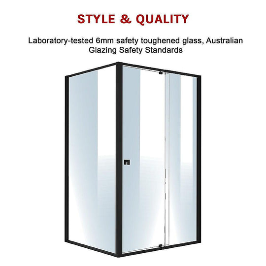 Buy Semi Frameless Shower Screen (114~122)x 195cm & (98~101)x195cm Side AS/NZS Glass discounted | Products On Sale Australia