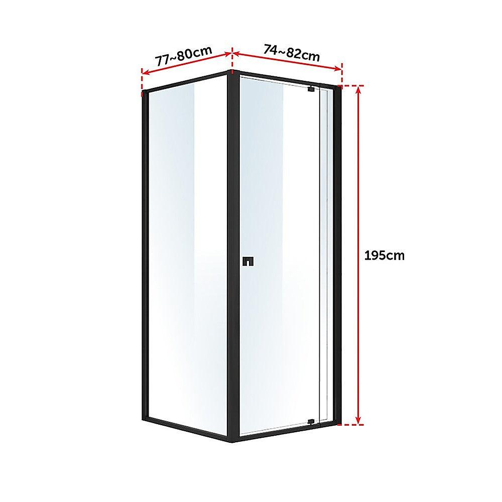 Buy Semi Frameless Shower Screen (74~82)x 195cm & (77~80)x 195cm Side AS/NZS Glass discounted | Products On Sale Australia