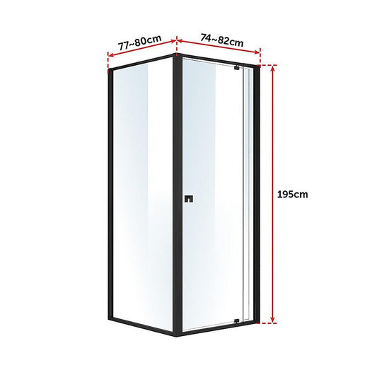 Buy Semi Frameless Shower Screen (74~82)x 195cm & (77~80)x 195cm Side AS/NZS Glass discounted | Products On Sale Australia