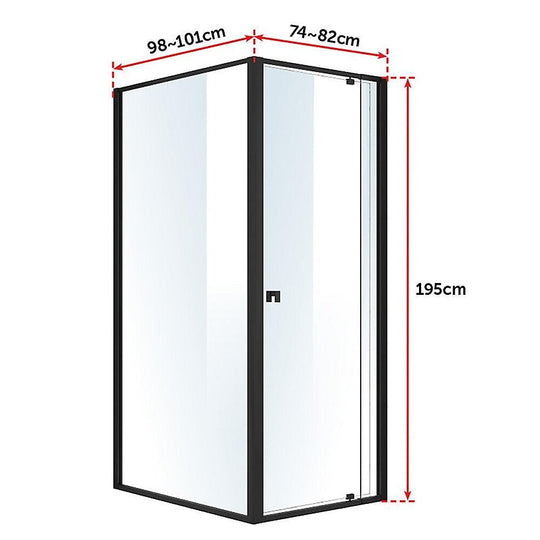 Buy Semi Frameless Shower Screen (74~82)x 195cm & (98~101)x 195cm Side AS/NZS Glass discounted | Products On Sale Australia