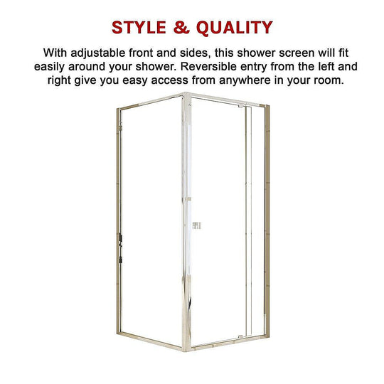 Buy Semi Frameless Shower Screen (82~90)x 195cm & (77~80)x 195cm Side AS/NZS Glass discounted | Products On Sale Australia