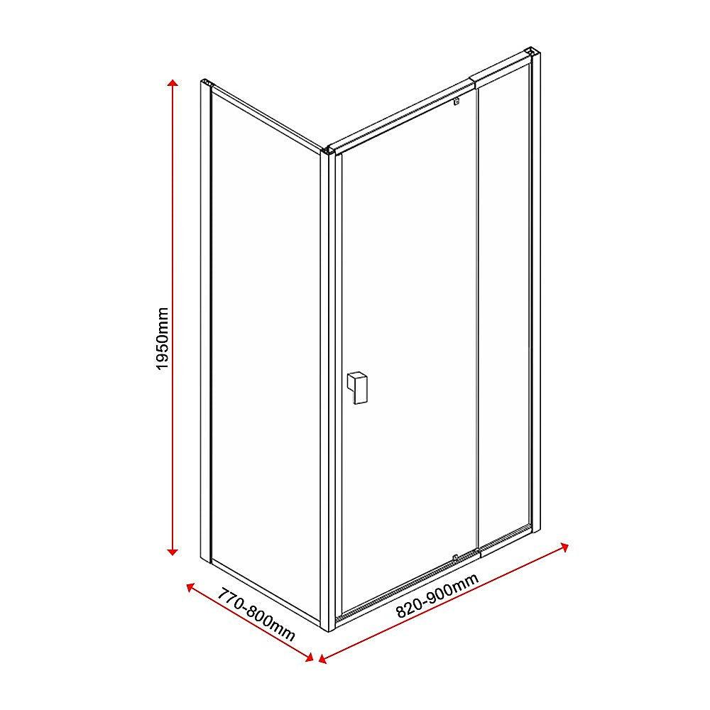 Buy Semi Frameless Shower Screen (82~90)x 195cm & (77~80)x 195cm Side AS/NZS Glass discounted | Products On Sale Australia