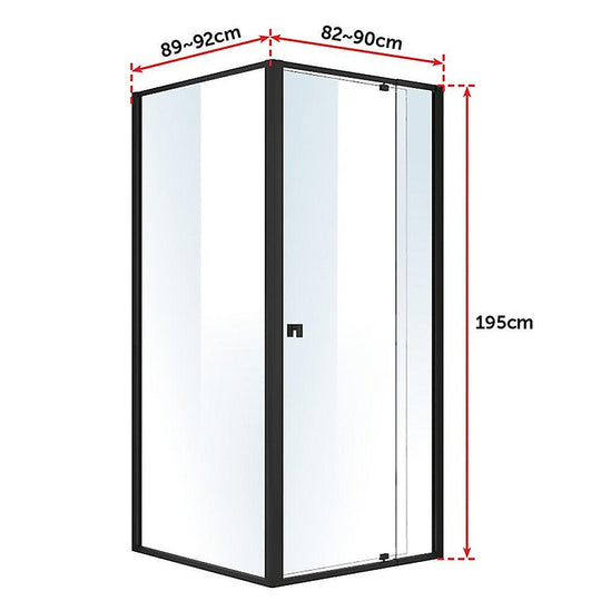 Buy Semi Frameless Shower Screen (82~90)x 195cm & (89~92)x 195cm Side AS/NZS Glass discounted | Products On Sale Australia