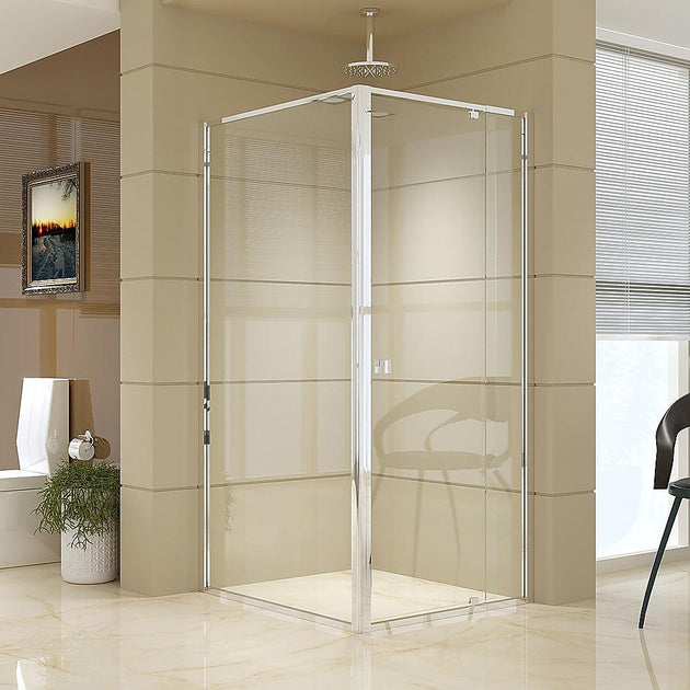 Buy Semi Frameless Shower Screen (82~90)x 195cm & (98~101)x 195cm Side AS/NZS Glass discounted | Products On Sale Australia