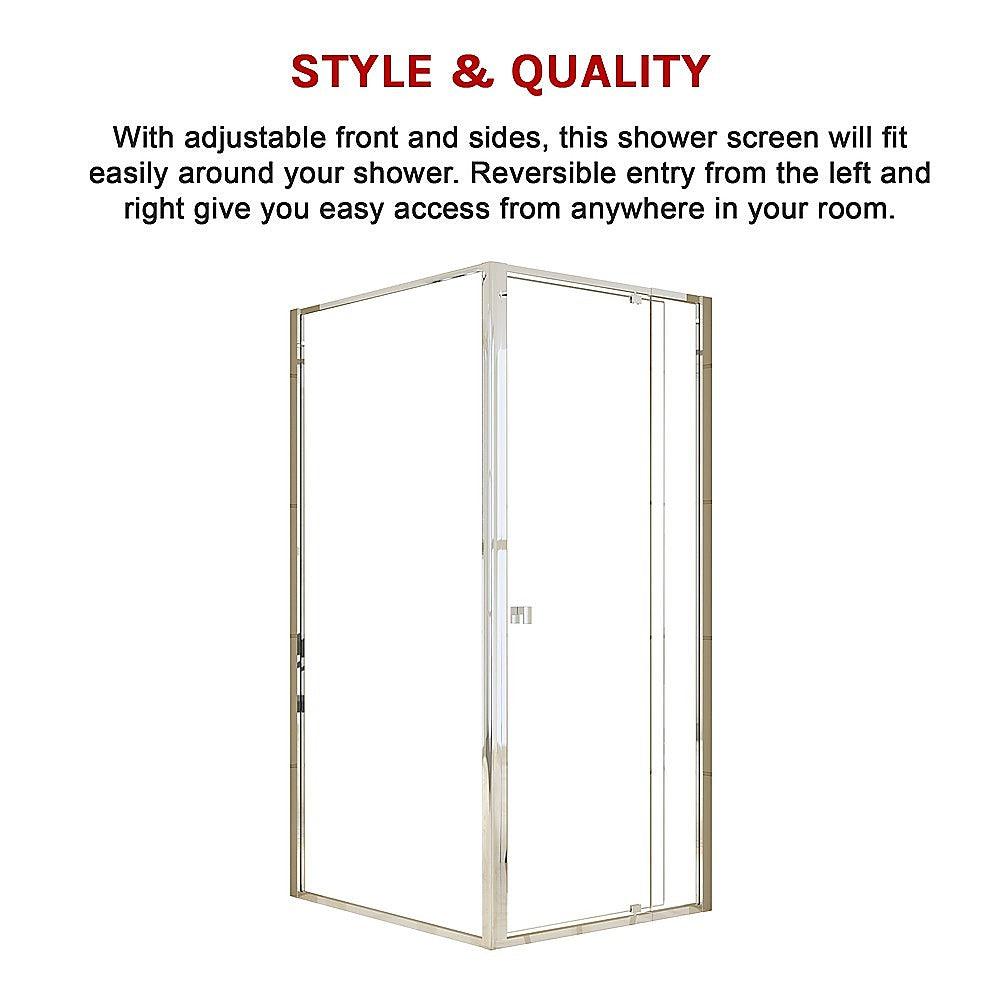 Buy Semi Frameless Shower Screen (82~90)x 195cm & (98~101)x 195cm Side AS/NZS Glass discounted | Products On Sale Australia