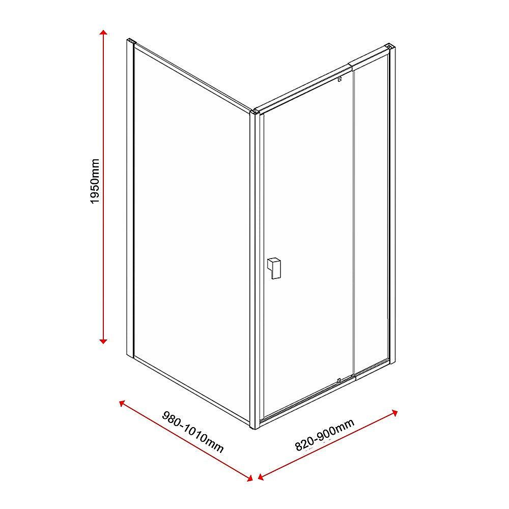 Buy Semi Frameless Shower Screen (82~90)x 195cm & (98~101)x 195cm Side AS/NZS Glass discounted | Products On Sale Australia