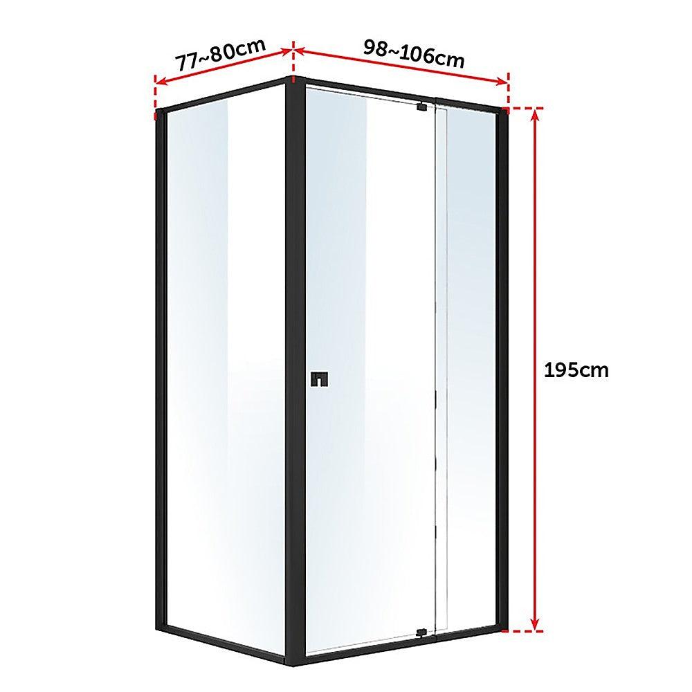 Buy Semi Frameless Shower Screen (98~106)x 195cm & (77~80)x 195cm Side AS/NZS Glass discounted | Products On Sale Australia