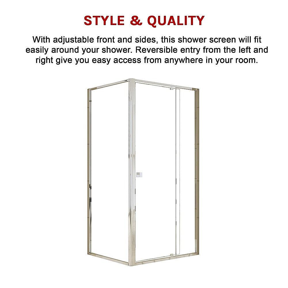 Buy Semi Frameless Shower Screen (98~106)x 195cm & (77~80)x 195cm Side AS/NZS Glass discounted | Products On Sale Australia