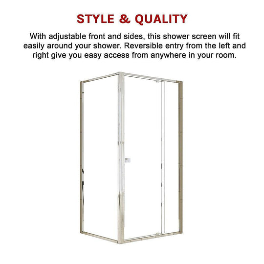 Buy Semi Frameless Shower Screen (98~106)x 195cm & (77~80)x 195cm Side AS/NZS Glass discounted | Products On Sale Australia