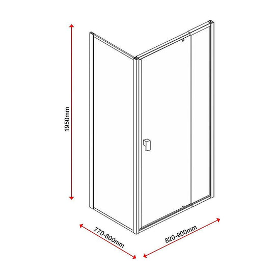 Buy Semi Frameless Shower Screen (98~106)x 195cm & (77~80)x 195cm Side AS/NZS Glass discounted | Products On Sale Australia