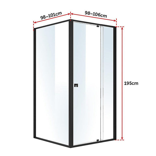 Buy Semi Frameless Shower Screen (98~106)x 195cm & (98~101)x 195cm Side AS/NZS Glass discounted | Products On Sale Australia