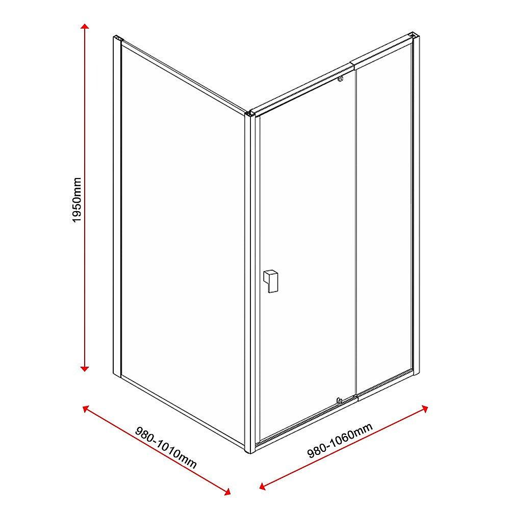 Buy Semi Frameless Shower Screen (98~106)x 195cm & (98~101)x 195cm Side AS/NZS Glass discounted | Products On Sale Australia