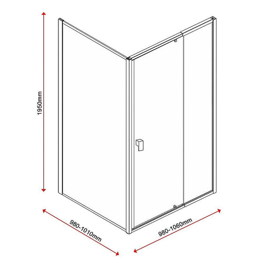 Buy Semi Frameless Shower Screen (98~106)x 195cm & (98~101)x 195cm Side AS/NZS Glass discounted | Products On Sale Australia