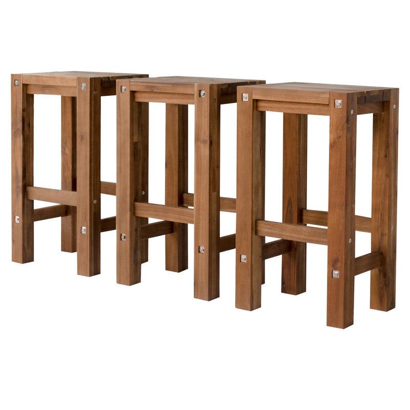 Buy Set of 3 natural bar stools discounted | Products On Sale Australia