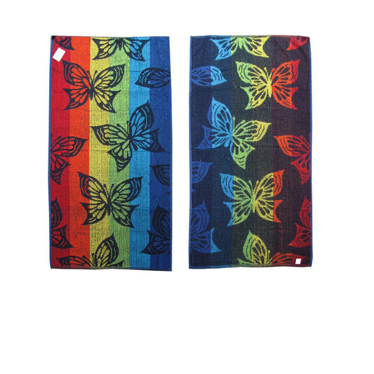 Buy Set of 4 Imperfect Jacquard Terry Beach Towels Butterfly discounted | Products On Sale Australia