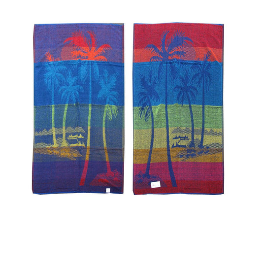 Buy Set of 4 Imperfect Jacquard Terry Beach Towels Palm Tree discounted | Products On Sale Australia