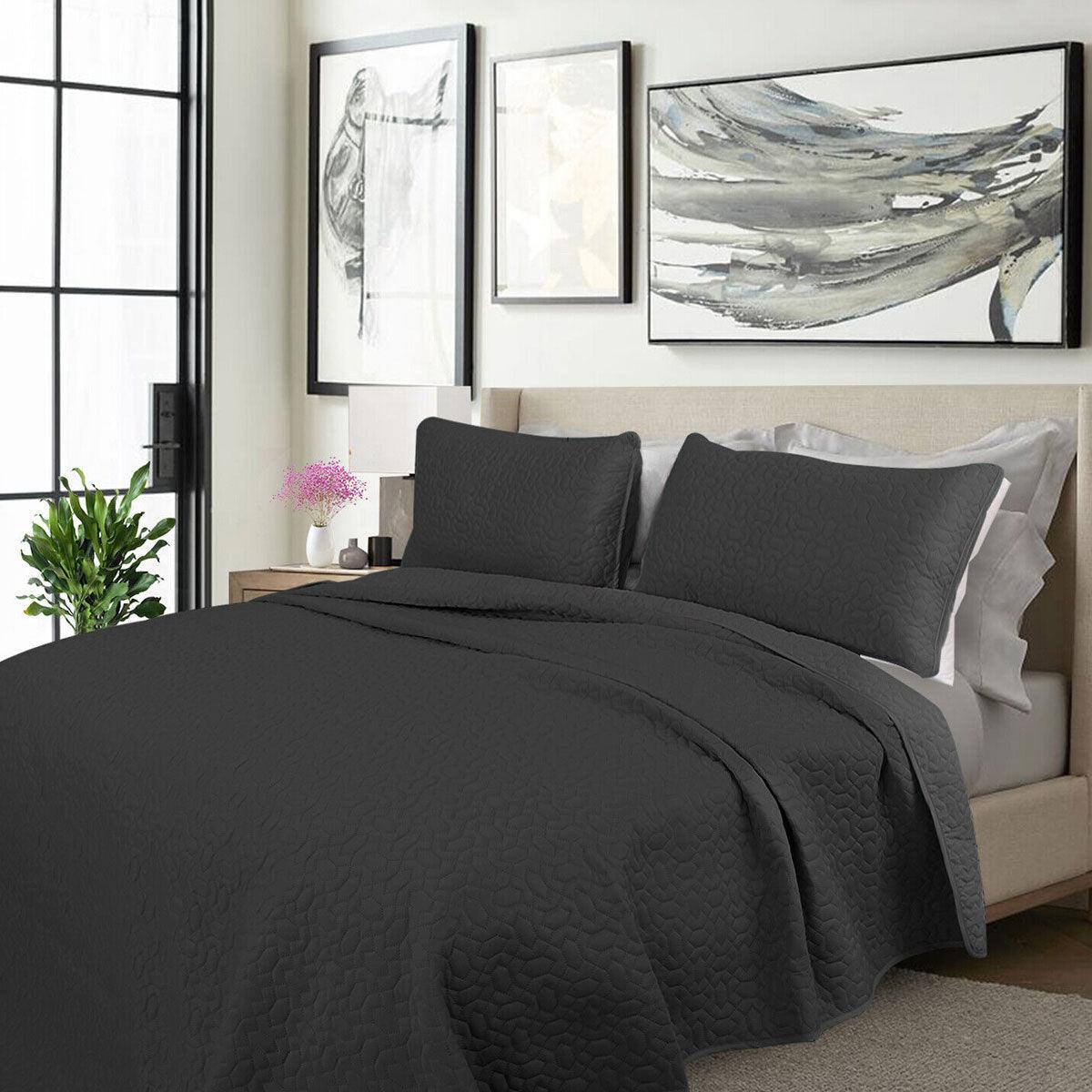 Buy Shangri La 2000TC Charcoal Cooling Embroidered 3 Pcs Comforter Set King discounted | Products On Sale Australia