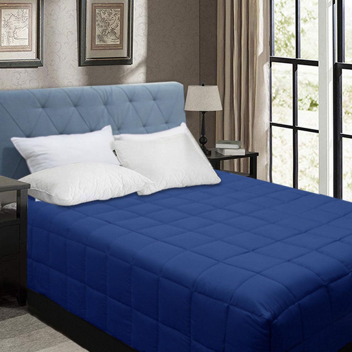 Buy Shangri La Bamboo Blend Microfiber Box End Quilt Classic Blue Double discounted | Products On Sale Australia