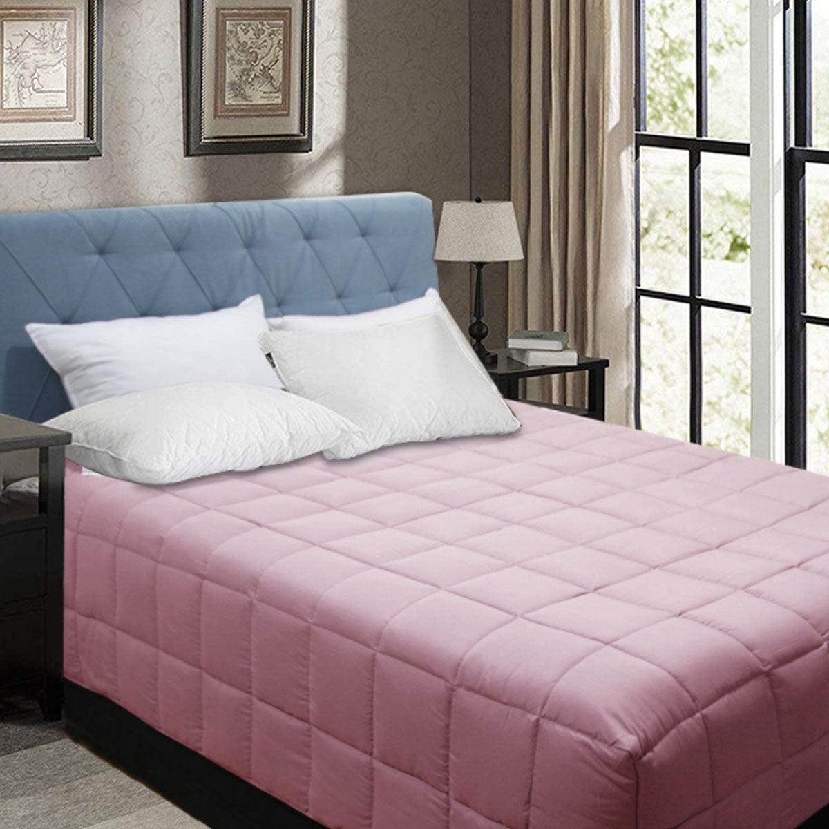 Buy Shangri La Bamboo Blend Microfiber Box End Quilt Dusty Pink King Single discounted | Products On Sale Australia